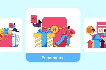 Commerce électronique Pack d'Illustrations