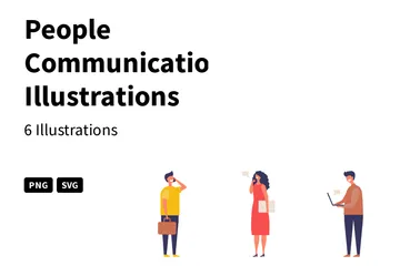 Communication avec les gens Pack d'Illustrations