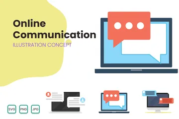 Communication en ligne Pack d'Illustrations