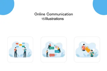 Communication en ligne Pack d'Illustrations