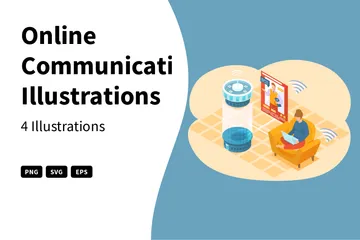 Communication en ligne Pack d'Illustrations