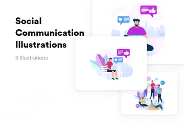 Communication sociale Illustration Pack