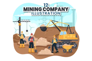 Companhia de mineração Pacote de Ilustrações