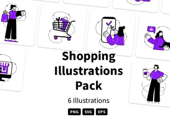 Compras Pacote de Ilustrações