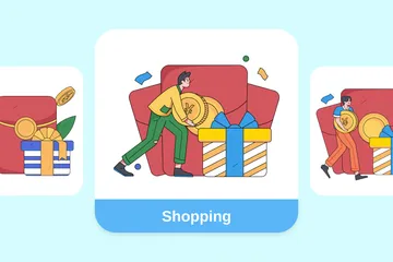 Compras Pacote de Ilustrações