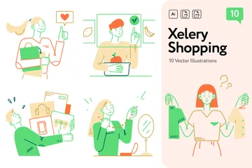 Xelery Compras Pacote de Ilustrações