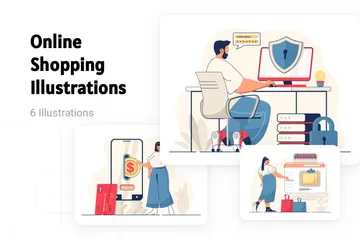 Las compras en línea Illustration Pack