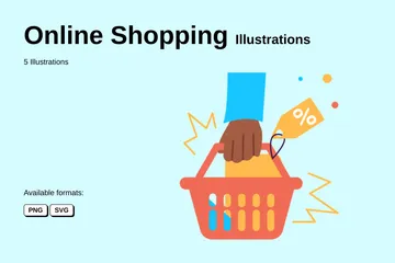 Las compras en línea Paquete de Ilustraciones