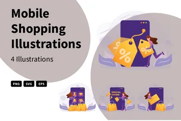 Compras móviles Paquete de Ilustraciones