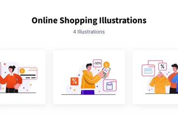 Compras online Pacote de Ilustrações