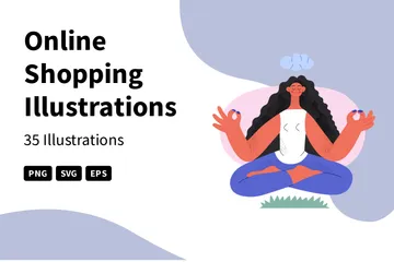 Compras online Pacote de Ilustrações