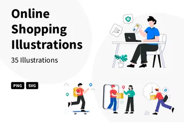 Compras online Pacote de Ilustrações