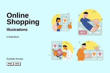 Compras online Pacote de Ilustrações