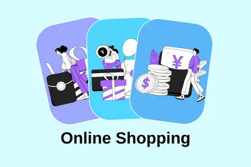 Compras online Pacote de Ilustrações