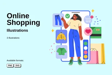 Compras online Pacote de Ilustrações