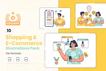 Compras y comercio electrónico Paquete de Ilustraciones