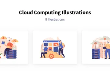 Computação em nuvem Pacote de Ilustrações