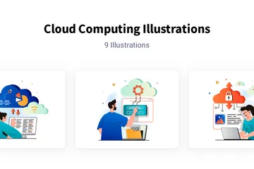 Computação em nuvem Pacote de Ilustrações