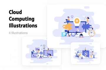 Computação em nuvem Pacote de Ilustrações