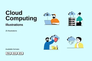 Computação em nuvem Pacote de Ilustrações