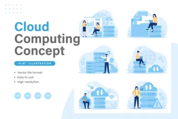 Computação em nuvem Pacote de Ilustrações