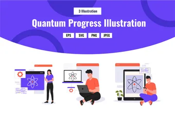 Computação quântica Pacote de Ilustrações