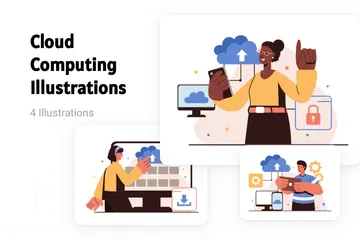 Computación en la nube Paquete de Ilustraciones