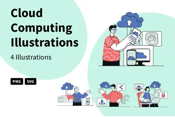 Computación en la nube Paquete de Ilustraciones