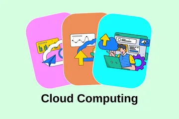 Computación en la nube Paquete de Ilustraciones