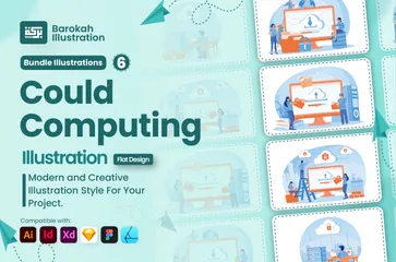 Computación en la nube Illustration Pack