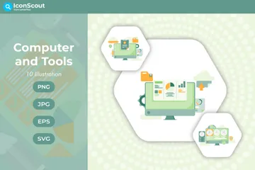 Computadora y herramientas Paquete de Ilustraciones