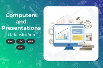 Computadoras y presentaciones Illustration Pack