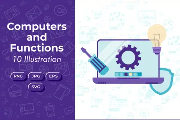 Computadores e funções Pacote de Ilustrações