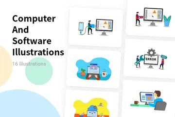 Computer And Software Illustration Pack