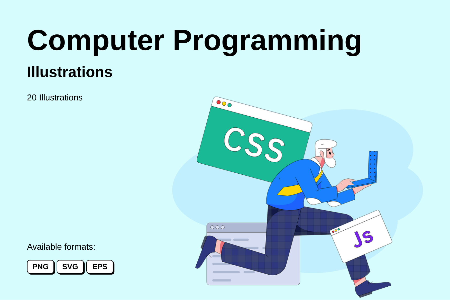 Premium Computer Programming Illustration pack from Seo & Web Illustrations