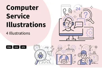 Computer Service Illustration Pack