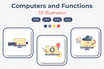 Computer und Funktionen Illustrationspack