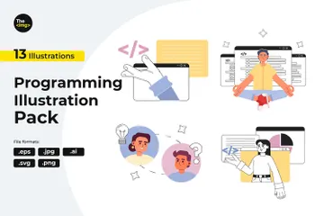 Computerprogrammierung Illustrationspack