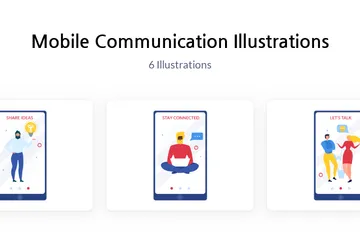 Comunicação móvel Pacote de Ilustrações