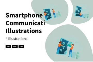Comunicação com smartphones Pacote de Ilustrações