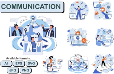 Comunicação unificada Pacote de Ilustrações