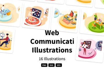 Comunicação na Web Pacote de Ilustrações