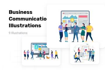 Comunicacion de negocios Illustration Pack