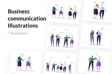 Comunicacion de negocios Illustration Pack