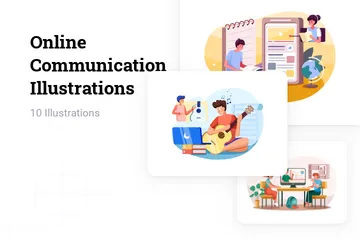 Comunicación en línea Paquete de Ilustraciones