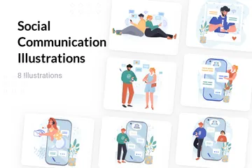 Comunicación social Paquete de Ilustraciones