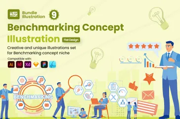 Conceito de benchmarking Illustration Pack