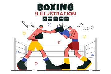 Conception de boxe professionnelle Pack d'Illustrations