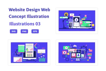 Conception de sites Web Pack d'Illustrations