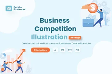 Concurrence commerciale Pack d'Illustrations